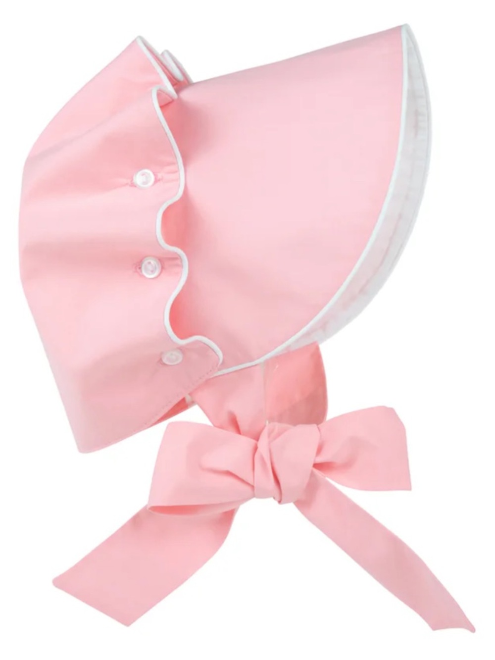TBBC sandpearl pink & white girls Sun Bonnet with Bow NIB size S
